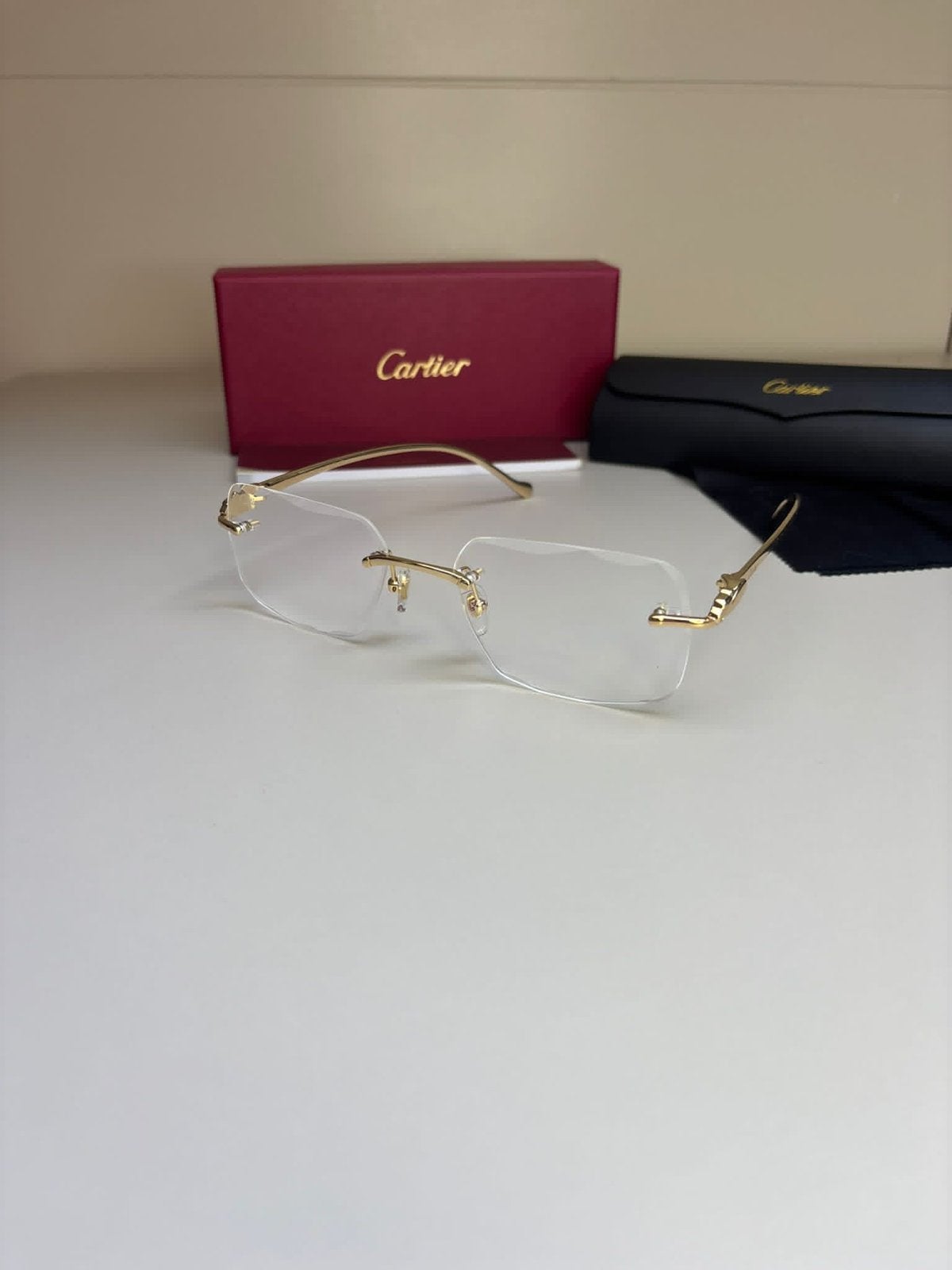 Cartier - Panthere (Doorzichtig/Goud) + Toebehoren, Ophalen of Verzenden, Zo goed als nieuw, Overige kleuren, Overige merken