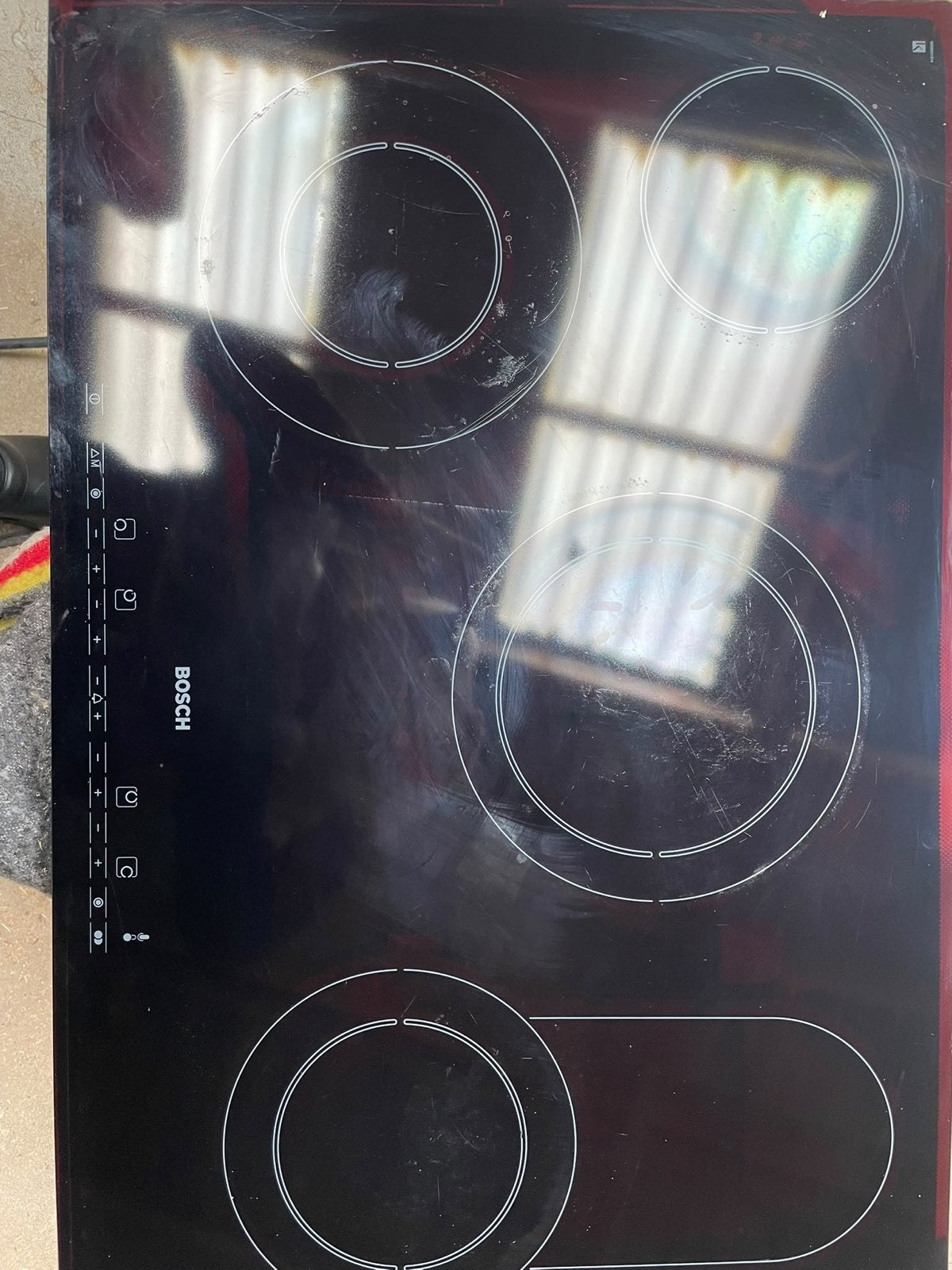Bosch Vlakke Inbouw Kookplaat 51x79 cm - PKC801T01, Ophalen, Gebruikt, Keramisch, 4 kookzones