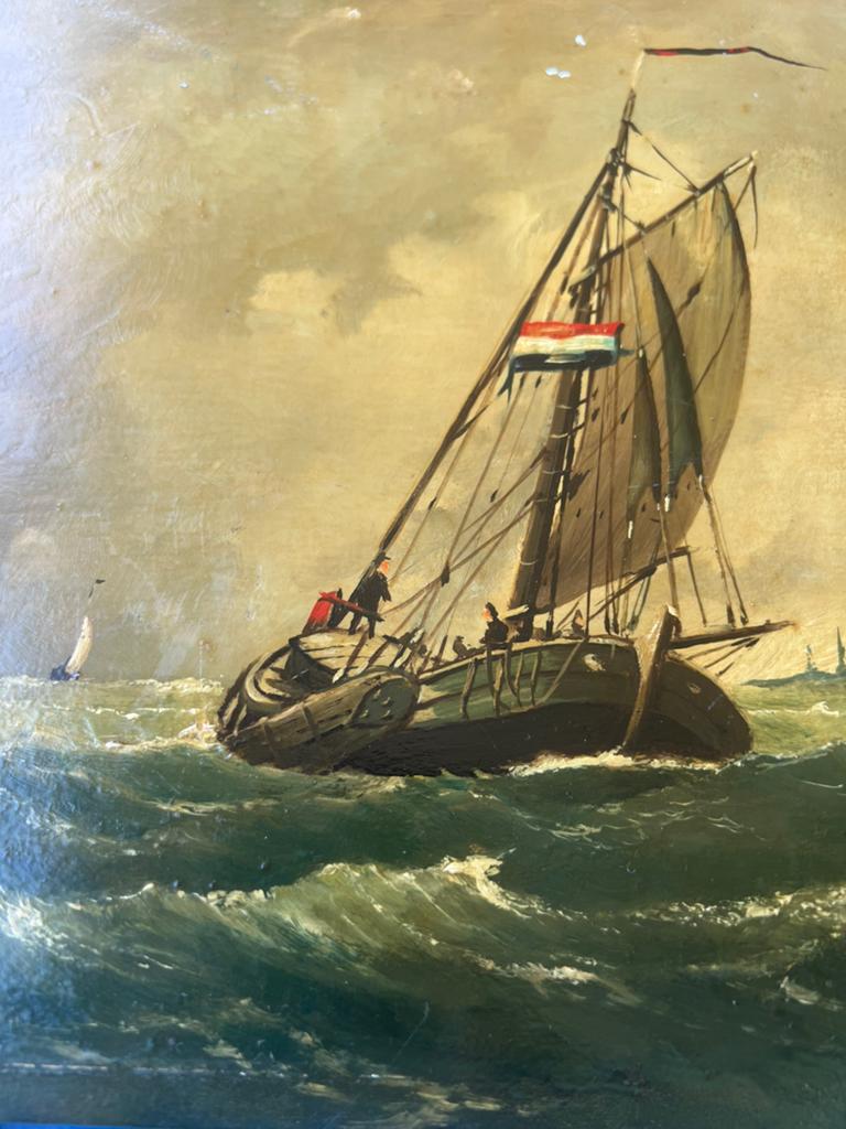Boot scilderij op paneel, Ophalen of Verzenden, Zo goed als nieuw, Kaart, Foto of Prent