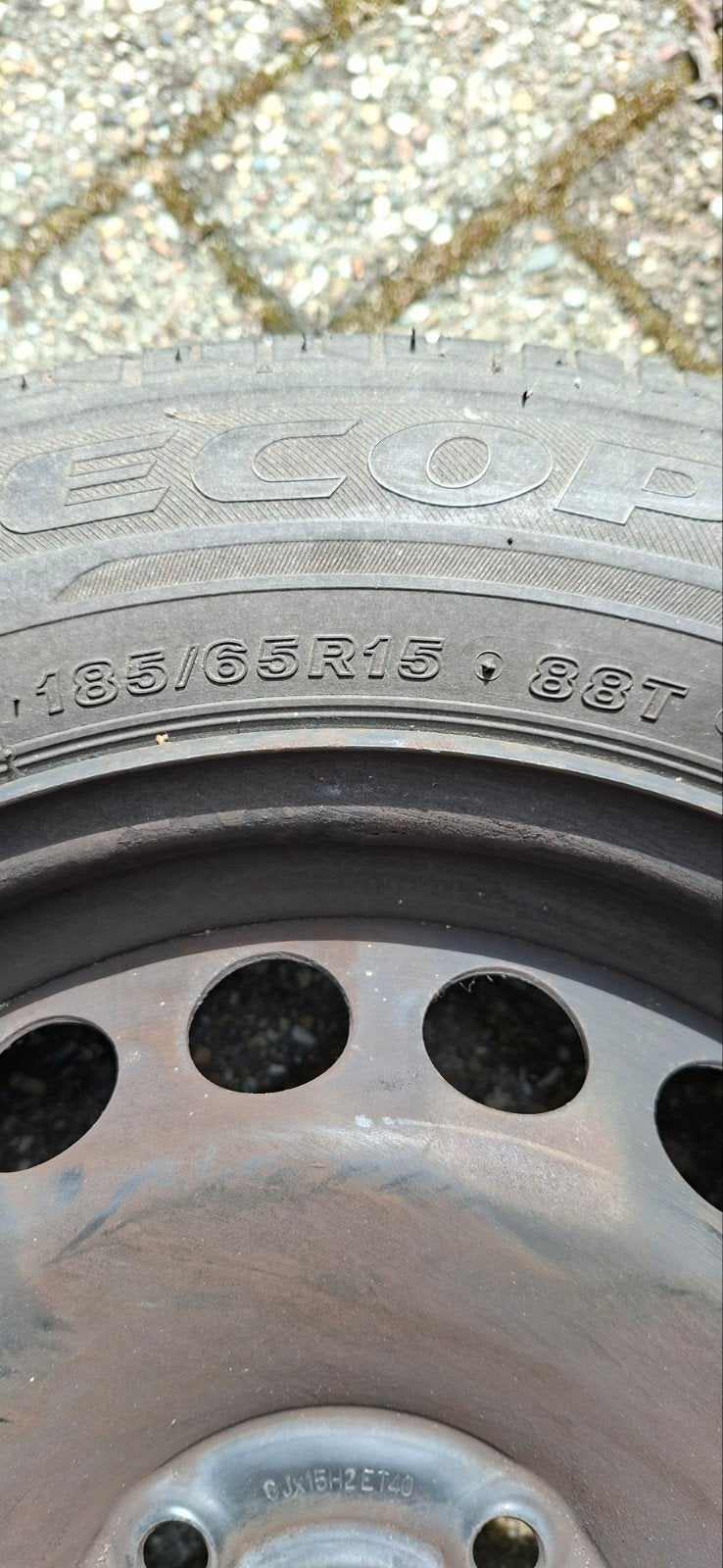 Stalen velgen met banden voor Renault Clio Estate, Auto-onderdelen, Ophalen, Gebruikt, 15 inch, Banden en Velgen