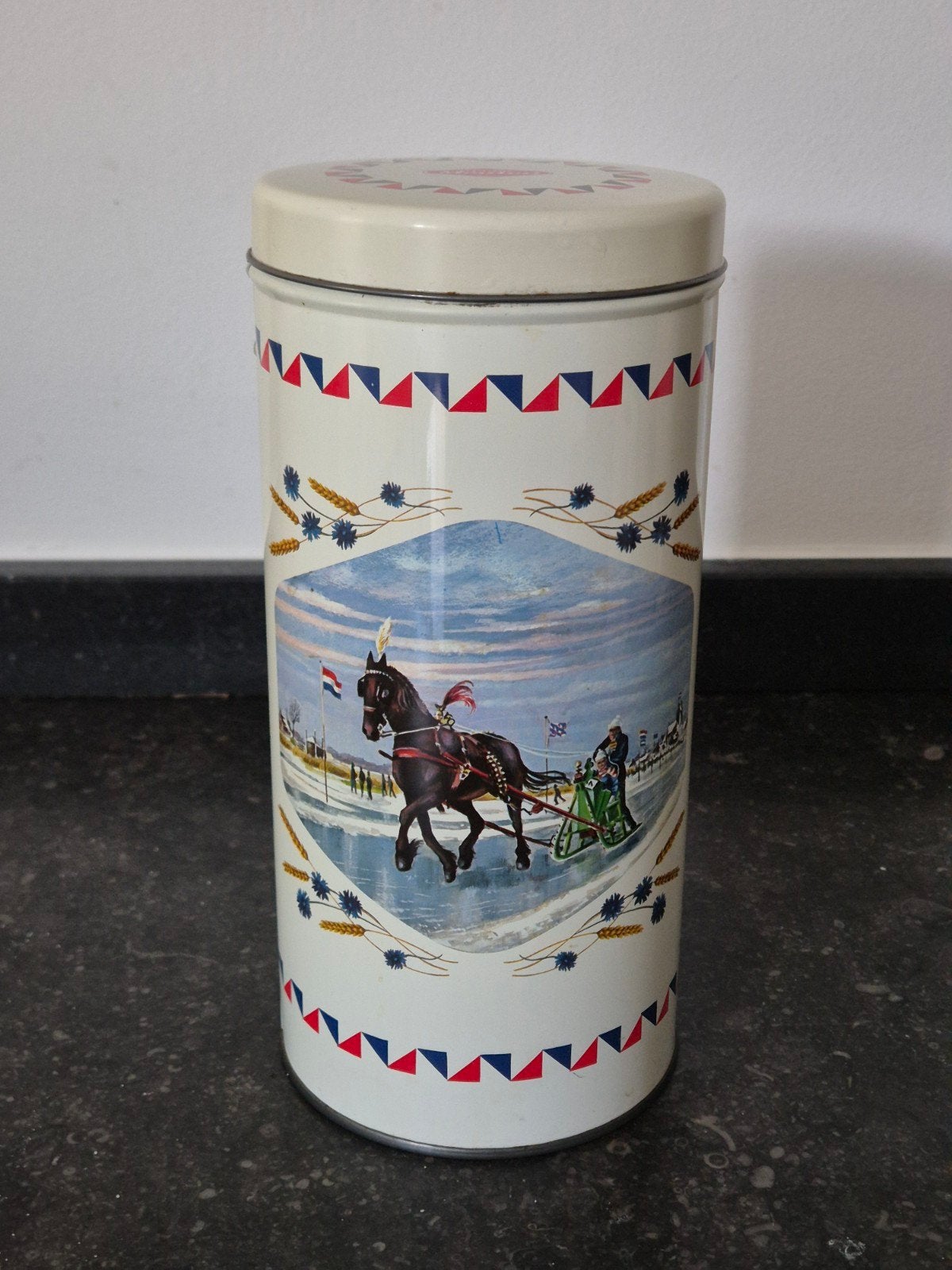 Vintage beschuitblik van der Meulen, Ophalen of Verzenden, Gebruikt, Beschuit