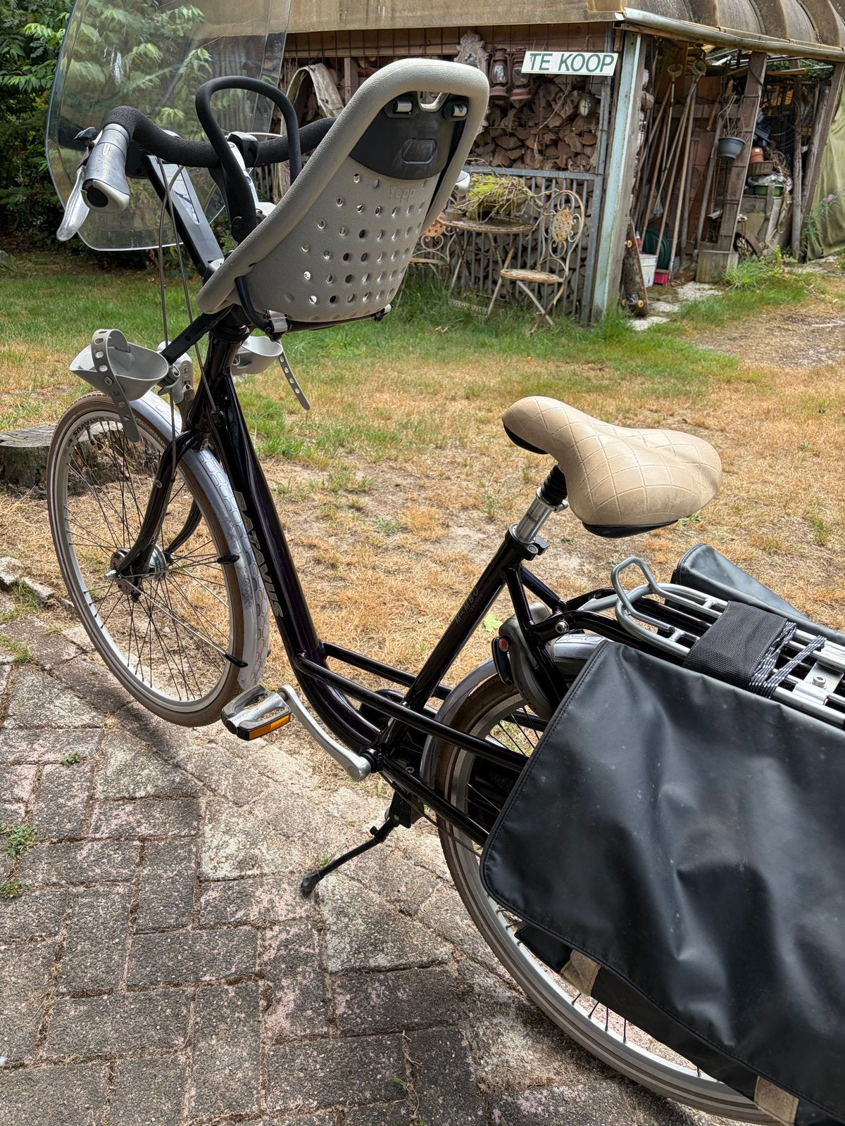 Batavus Moederfiets met Yepp voorzitje en windscherm, Ophalen, 53 tot 56 cm, Gebruikt, Batavus