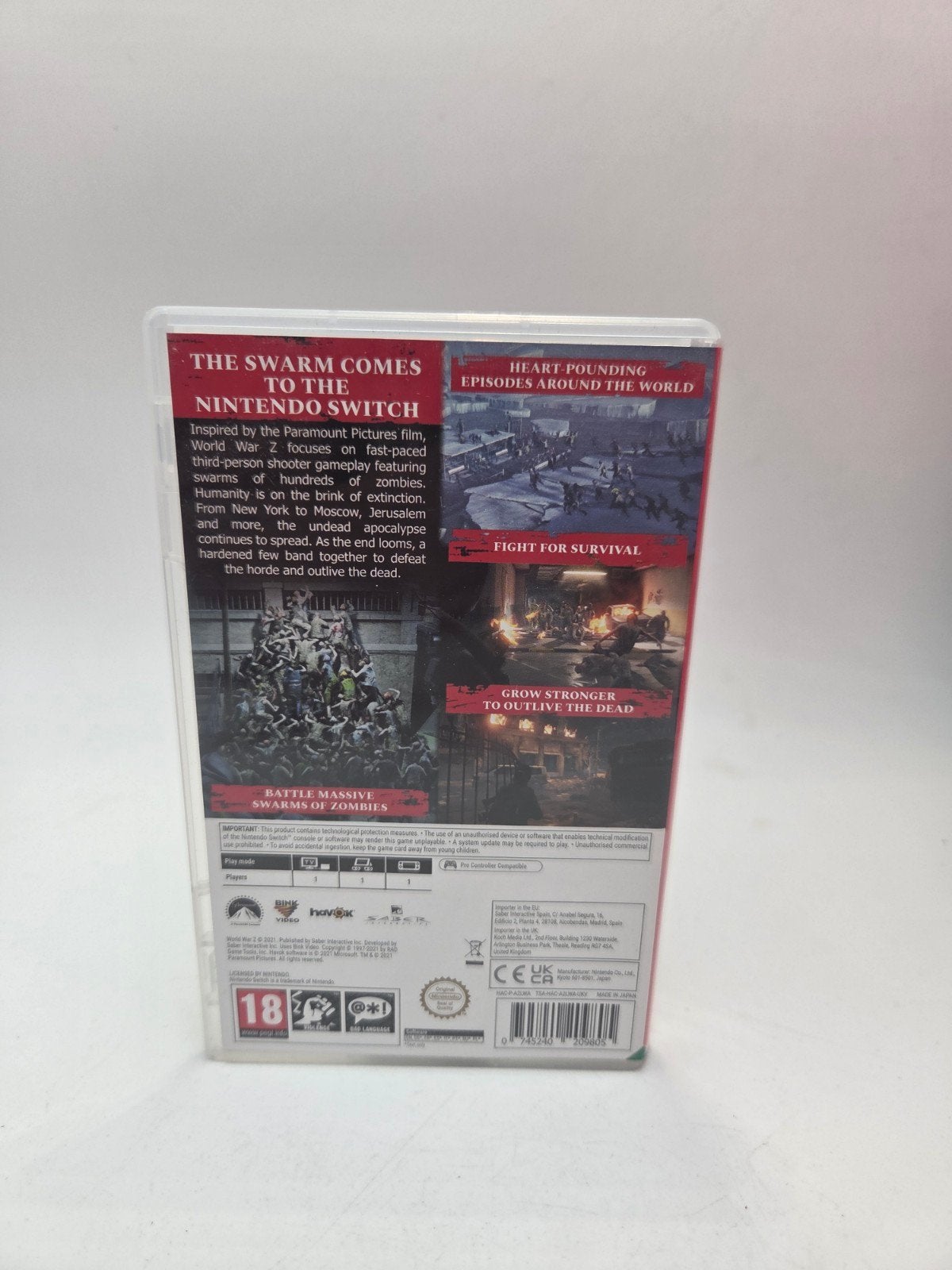 World War Z Nintendo Switch Game, Saber Interactive, Ophalen of Verzenden, Zo goed als nieuw, Saber Interactive, 1000 N West Street, Suite 1200, Wilmington, DE 19801, USA
