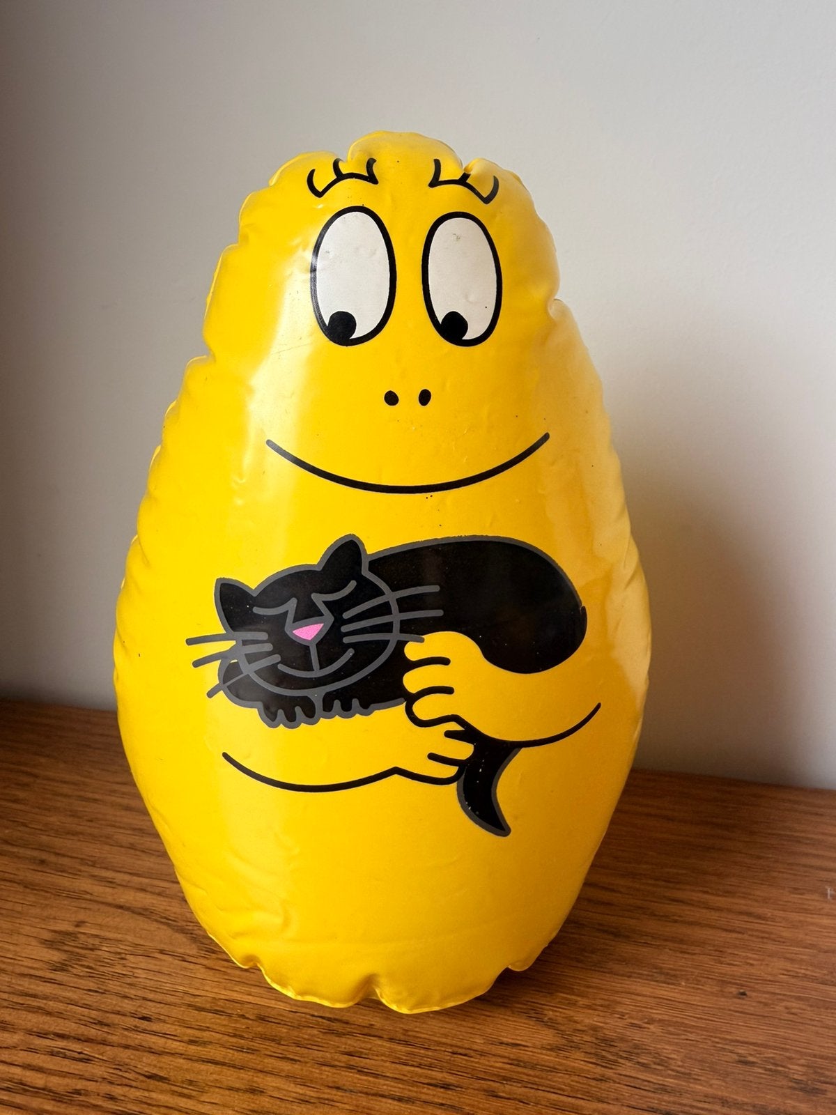 Opblaasbare Barbapapa met zwarte kat - 20 cm, Ophalen of Verzenden, Zo goed als nieuw