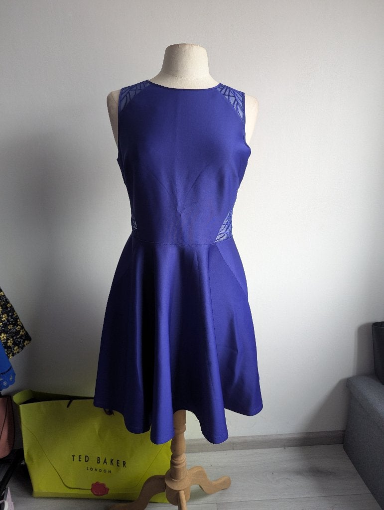 Ted Baker blauwe jurk Venma kant rug - Maat 3 (38/40), Kleding | Dames, Maat 38/40 (M), Blauw, Ophalen of Verzenden, Zo goed als nieuw
