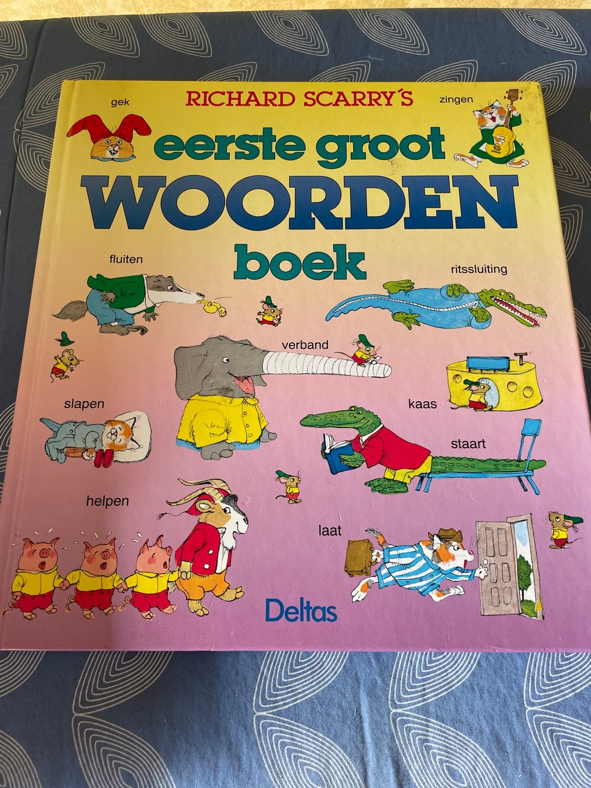 Richard Scarry's Eerste Groot Woordenboek - Deltas, Ophalen of Verzenden, Zo goed als nieuw, Uitklap-, Voel- of Ontdekboek, 3 tot 4 jaar