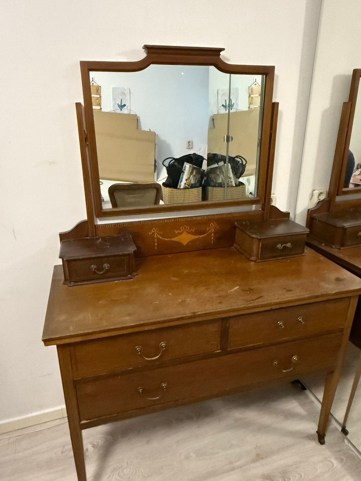 Antieke make-up tafel , vanity table, kaptafel, Ophalen, Gebruikt, 50 tot 100 cm, Minder dan 100 cm