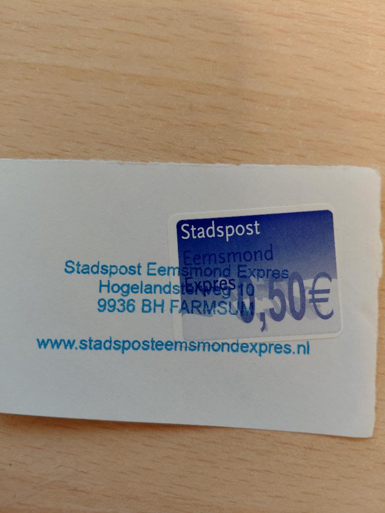 Stadspost Eemsmond Expres 50c, Verzenden, Gestempeld