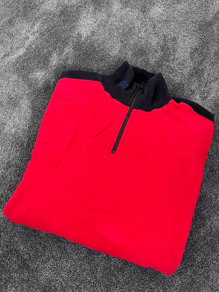 Ralph Lauren 1/4 zip trui, Ophalen of Verzenden, Zo goed als nieuw, Maat 52/54 (L), Rood