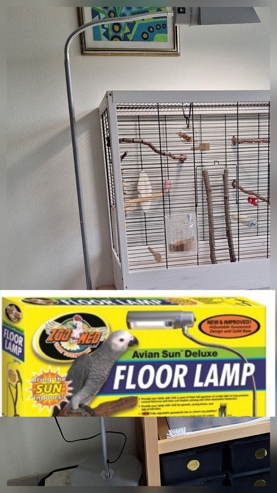 UVvloerlamp voor vogels, incl lamp, Ophalen, Gebruikt, Verlichting