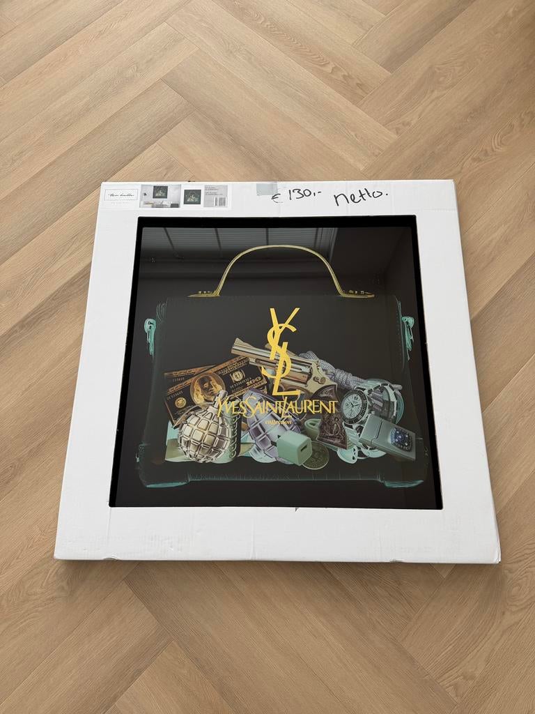 Glasschilderij Handtas Yves Saint Lauren van Ter Halle, Ophalen, Oorspronkelijke maker, Nieuw, Schilderij