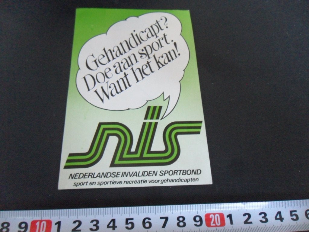 stickers NIS Gehandicapt ? Doe aan sport  Want het kan !, Verzamelen, Ophalen of Verzenden, Zo goed als nieuw