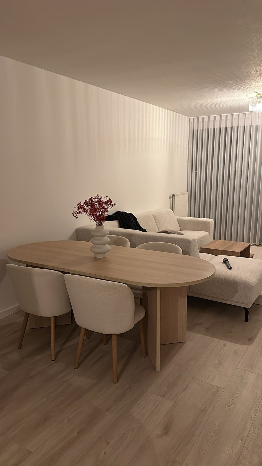 Eetkamerstoelen WOOOD beige hout, Ophalen, Zo goed als nieuw