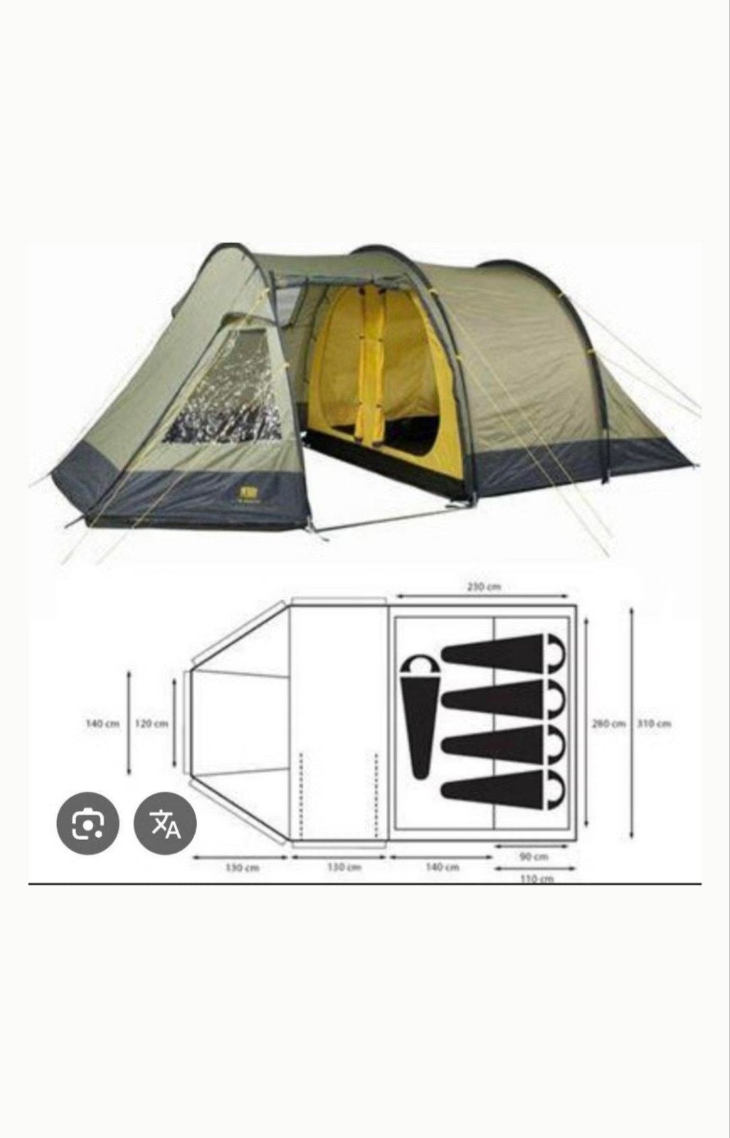 Perrysport MtBrazeau koepel tent
4 tot 5 personen, Caravans en Kamperen, Ophalen, Gebruikt