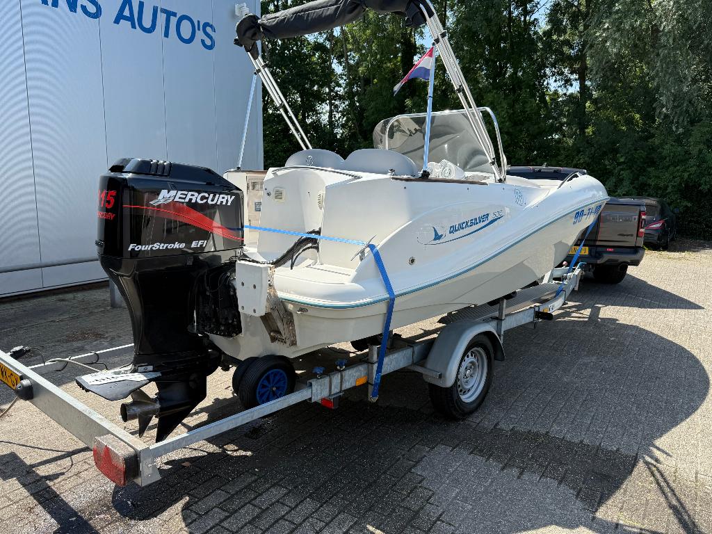 Quicksilver 505 115 pk four stroke / incl trailer, Watersport en Boten, Vis- en Consoleboten, Gebruikt, Quicksilver, Benzine, 70 pk of meer