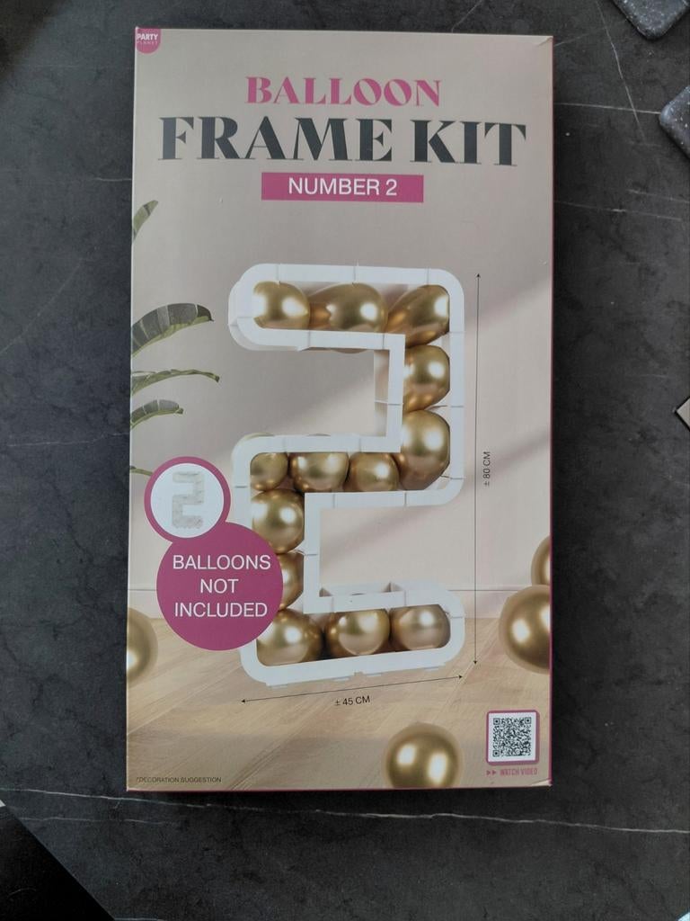 Ballon frame kit cijfer 2, Ophalen, Gebruikt, Versiering, Verjaardag