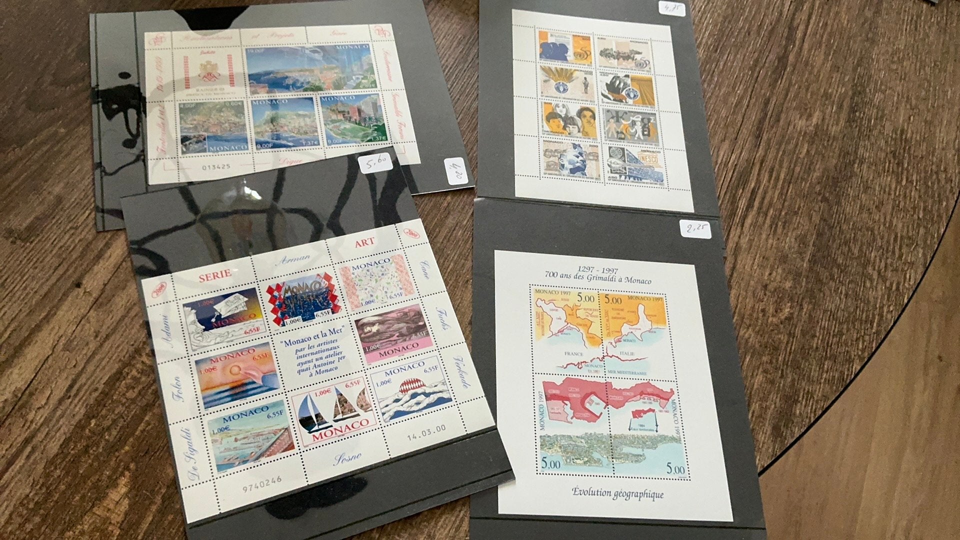 #3 Mooie set van 4 pf velletjes Monaco, Ophalen of Verzenden, Monaco