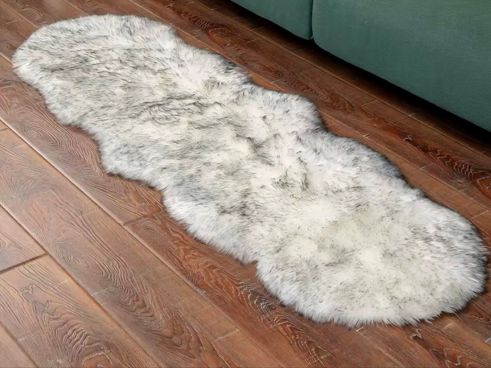 Zacht nieuw Fluffy Vloerkleed / Bankkleed - Grijs/Wit, Nieuw, Modern, Scandinavisch, Cozy, 150 tot 200 cm, 50 tot 100 cm