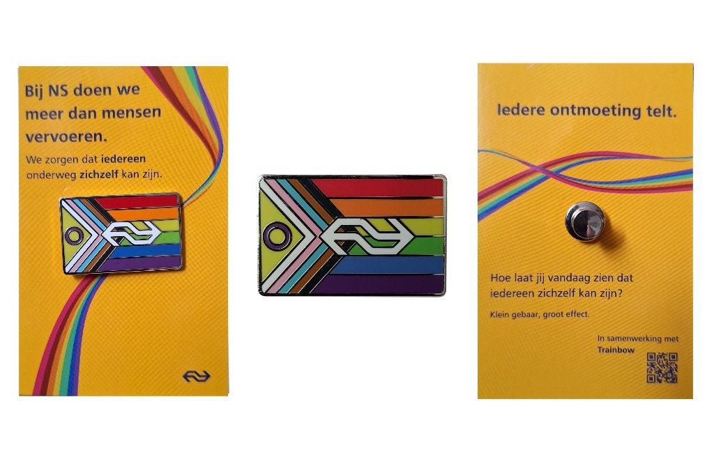 NS Trainbow Pride-pin versie 2, Ophalen of Verzenden, Nieuw, Trein, Overige typen
