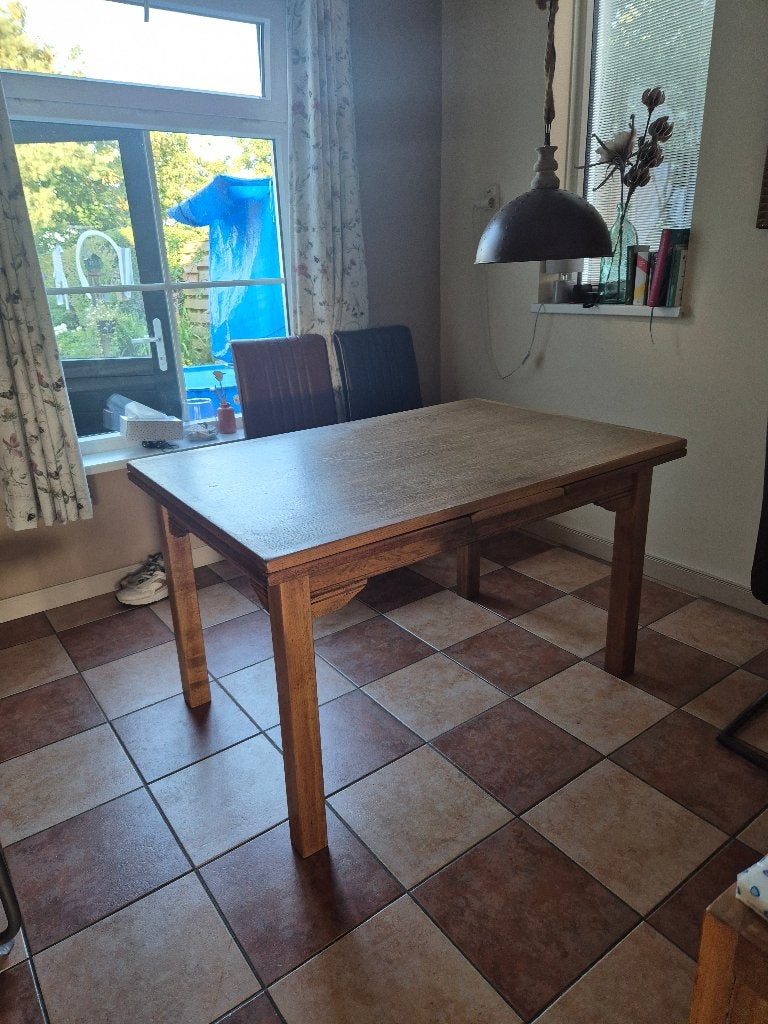 Uittrekbare Eikenhouten Eettafel - 130-230 cm, Ophalen, Gebruikt, Klassiek, functioneel, Eikenhout