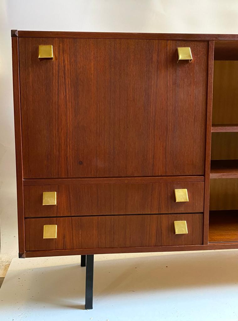 Teak low board kast Mid Century, Ophalen, Gebruikt, Onbekend, Onbekend