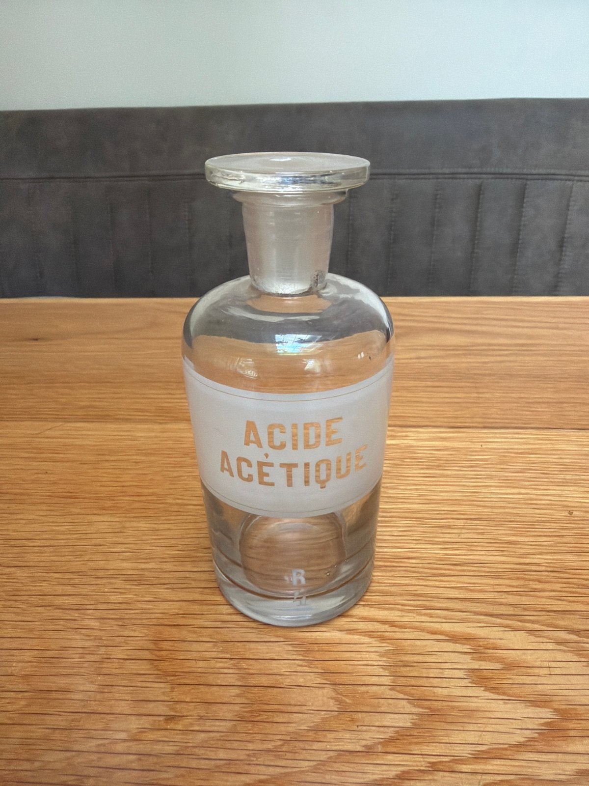 Antieke apothekersfles 'Acide Acétique' met stop, Ophalen of Verzenden