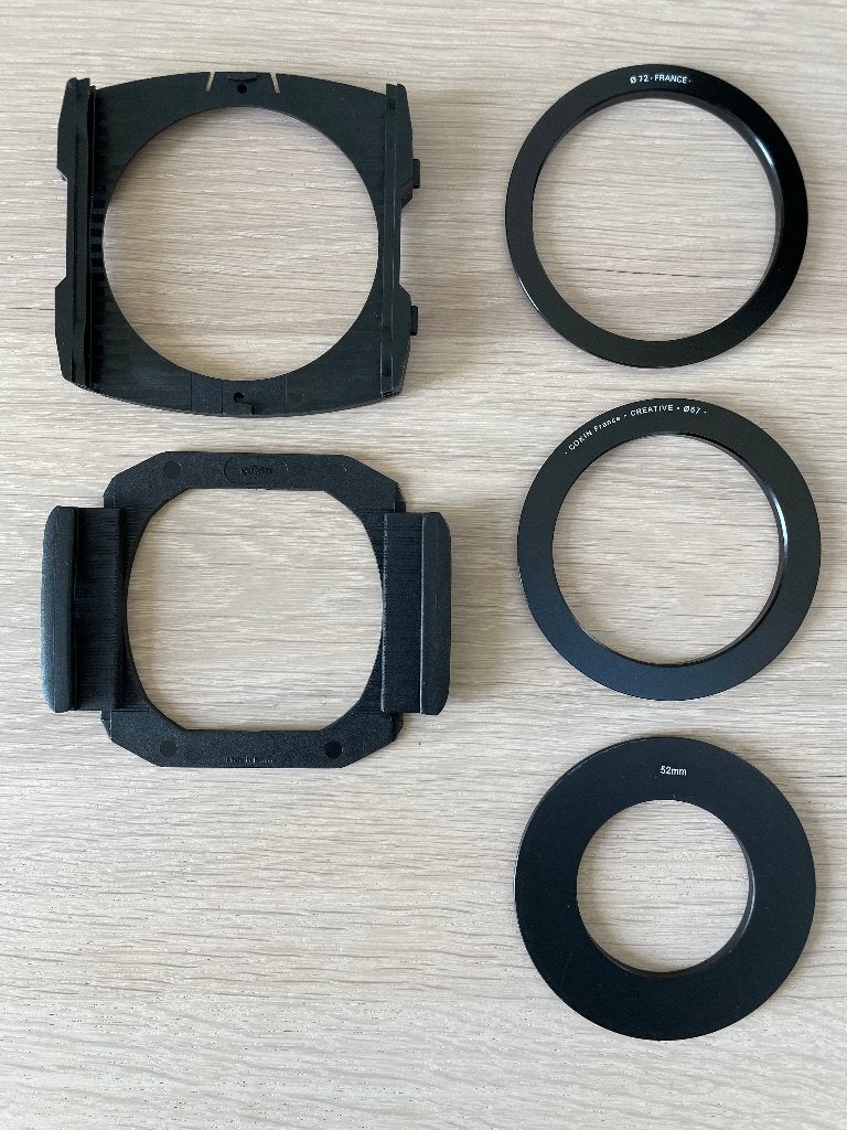 Cokin filterhouder met diverse ringen, Overige typen, Ophalen of Verzenden, Zo goed als nieuw, 70 tot 80 mm