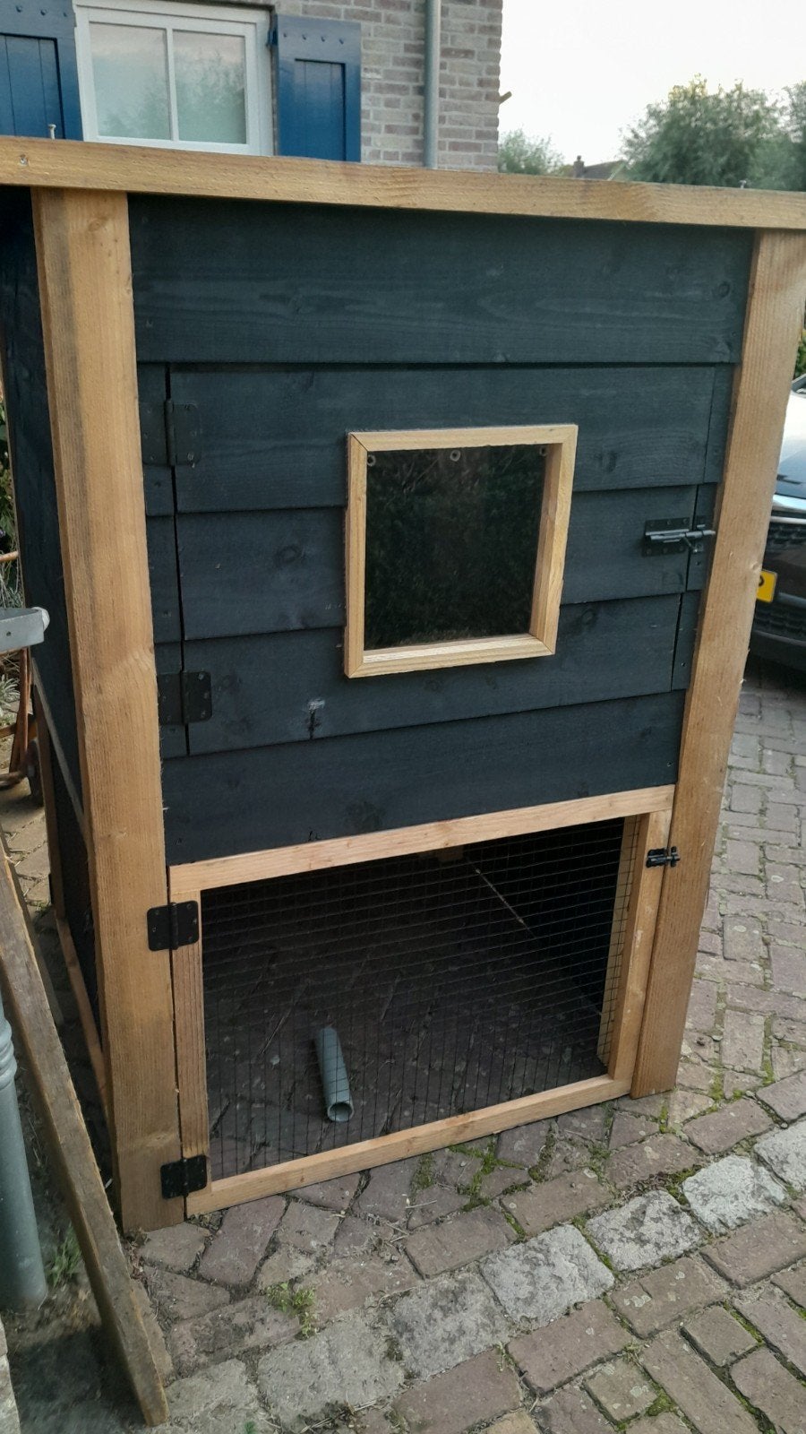 Supergroot konijnenhok douglas hout, Ophalen of Verzenden, 110 cm of meer, Hok, 90 cm of meer