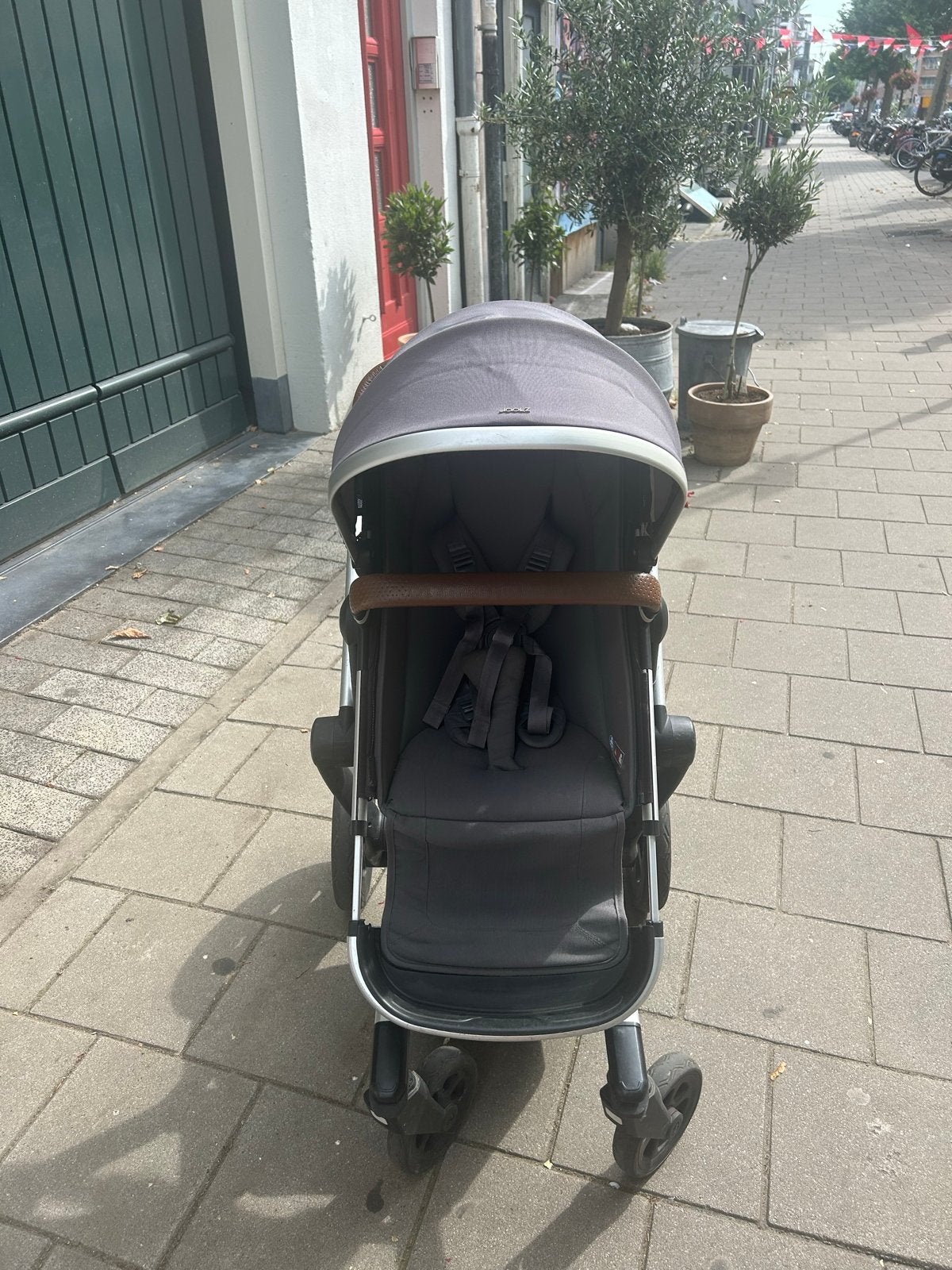 Joolz Day 3 Combiwagen Grijs met Bruine Lederlook + Extra Re, Kinderen en Baby's, Kinderwagens en Combinaties, Zo goed als nieuw