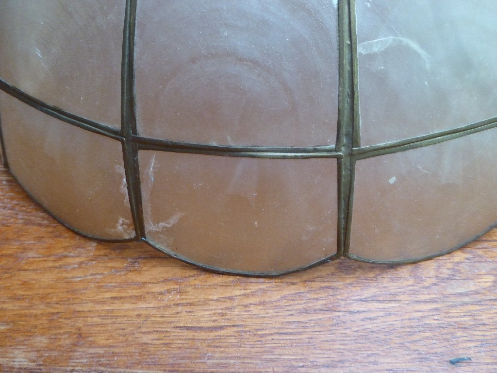 Vintage hanglamp van capiz schelpen, Ophalen of Verzenden