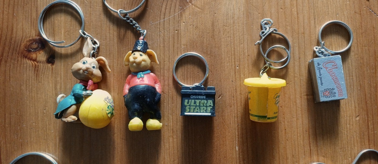​76 vintage sleutelhangers jaren 60/70 reclame miniaturen, Ophalen, Gebruikt, Overige typen