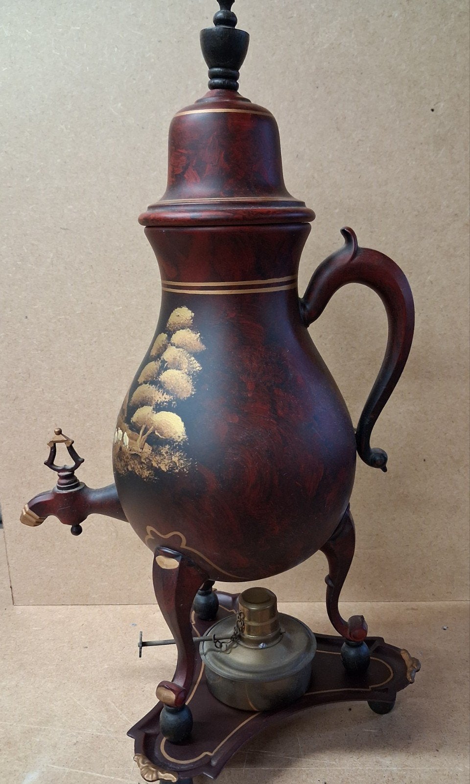 Antieke Kurz-Tiel Holland Edeltin Samovar - Handbeschilderd, Ophalen of Verzenden