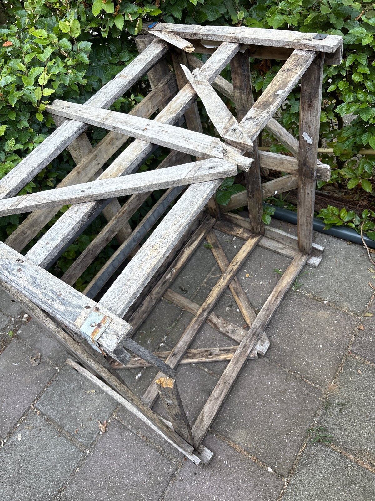Oude houten krat/rek voor decoratie of opslag, Ophalen, Gebruikt