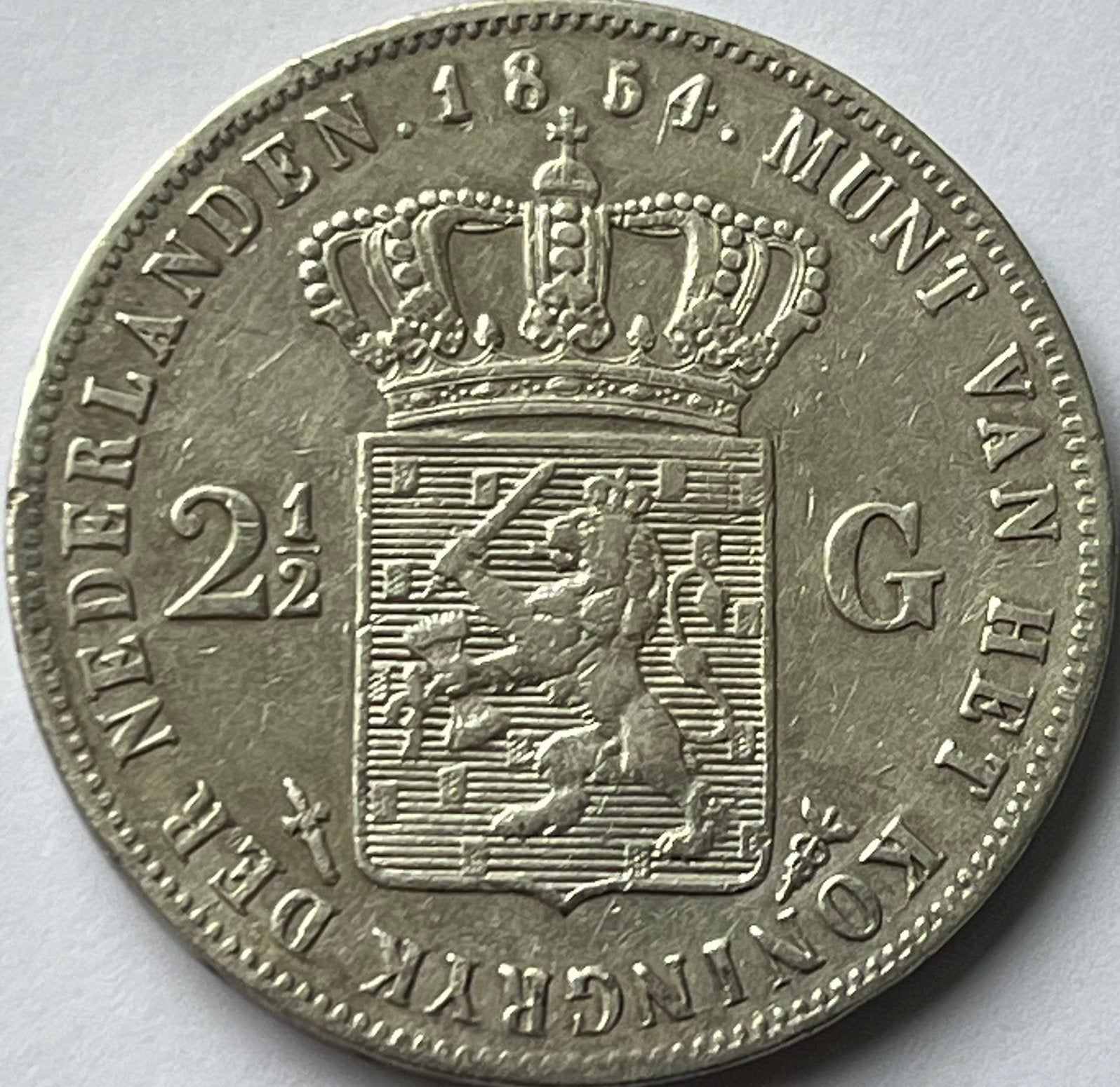 Zilveren rijksdaalder 1854, Postzegels en Munten, Koning Willem III, Zilver, Ophalen of Verzenden, Losse munt