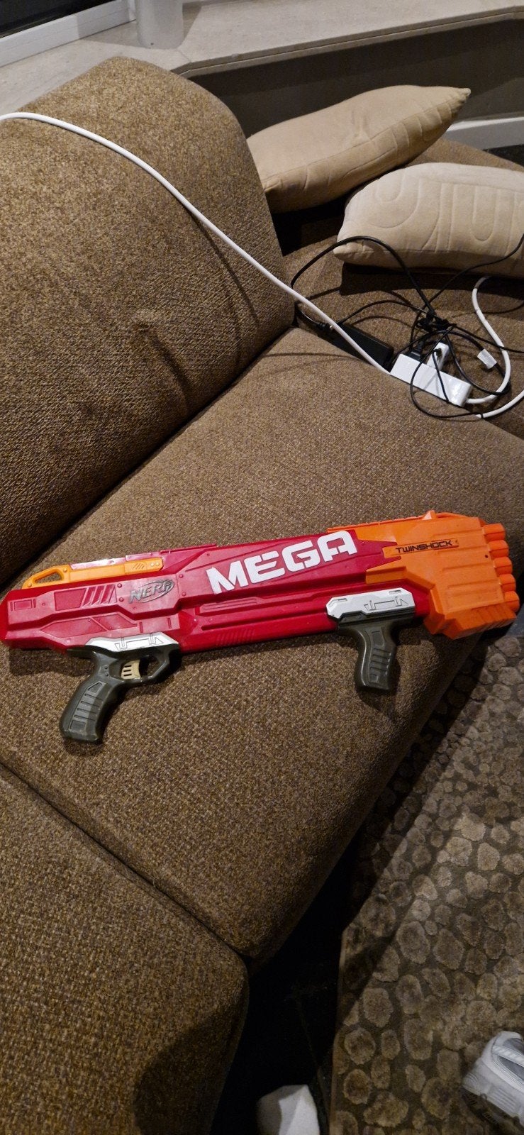 Nerf Mega Twinshock Blaster - Rood en Oranje, Ophalen of Verzenden, Gebruikt, Jongen of Meisje