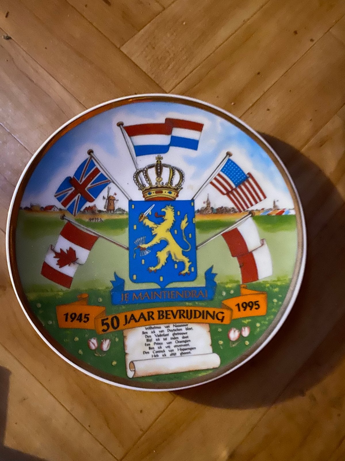 Genummerd Herdenkingsbord 50 Jaar Bevrijding WOII (1945-1995, Verzenden