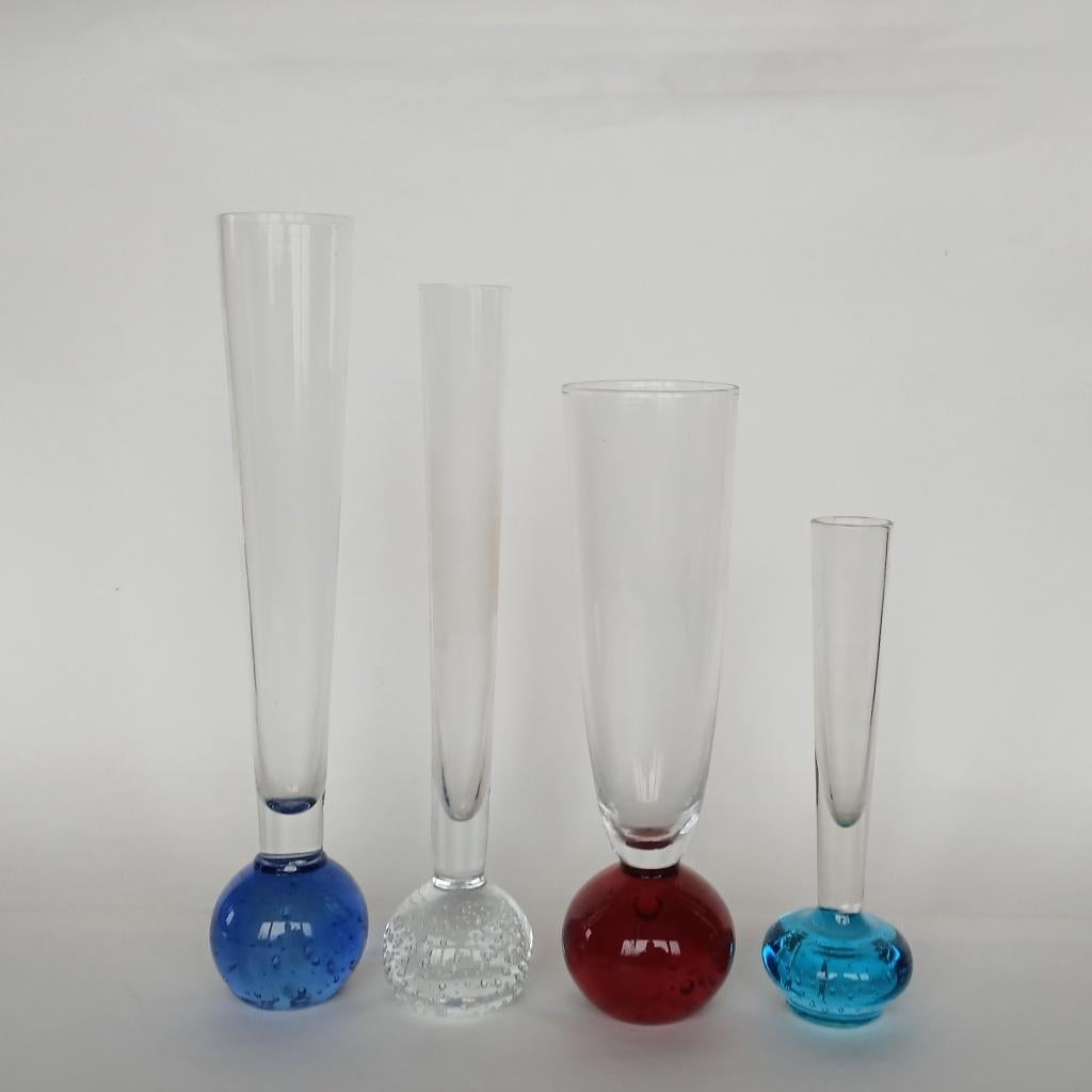 4 Solifleur Vazen Spijkerglas, Ophalen of Verzenden