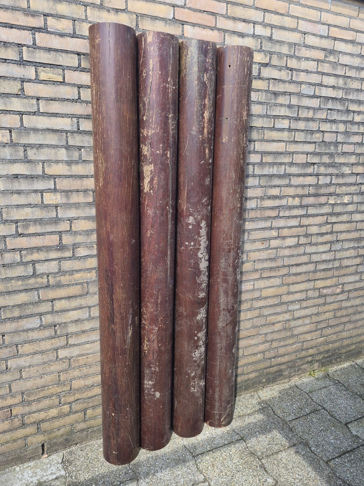 4 palen kokoshout 200 cm lang en 19 cm dik, Doe-het-zelf en Verbouw, Hout en Planken, Ophalen, 50 mm of meer, Balk, Minder dan 200 cm