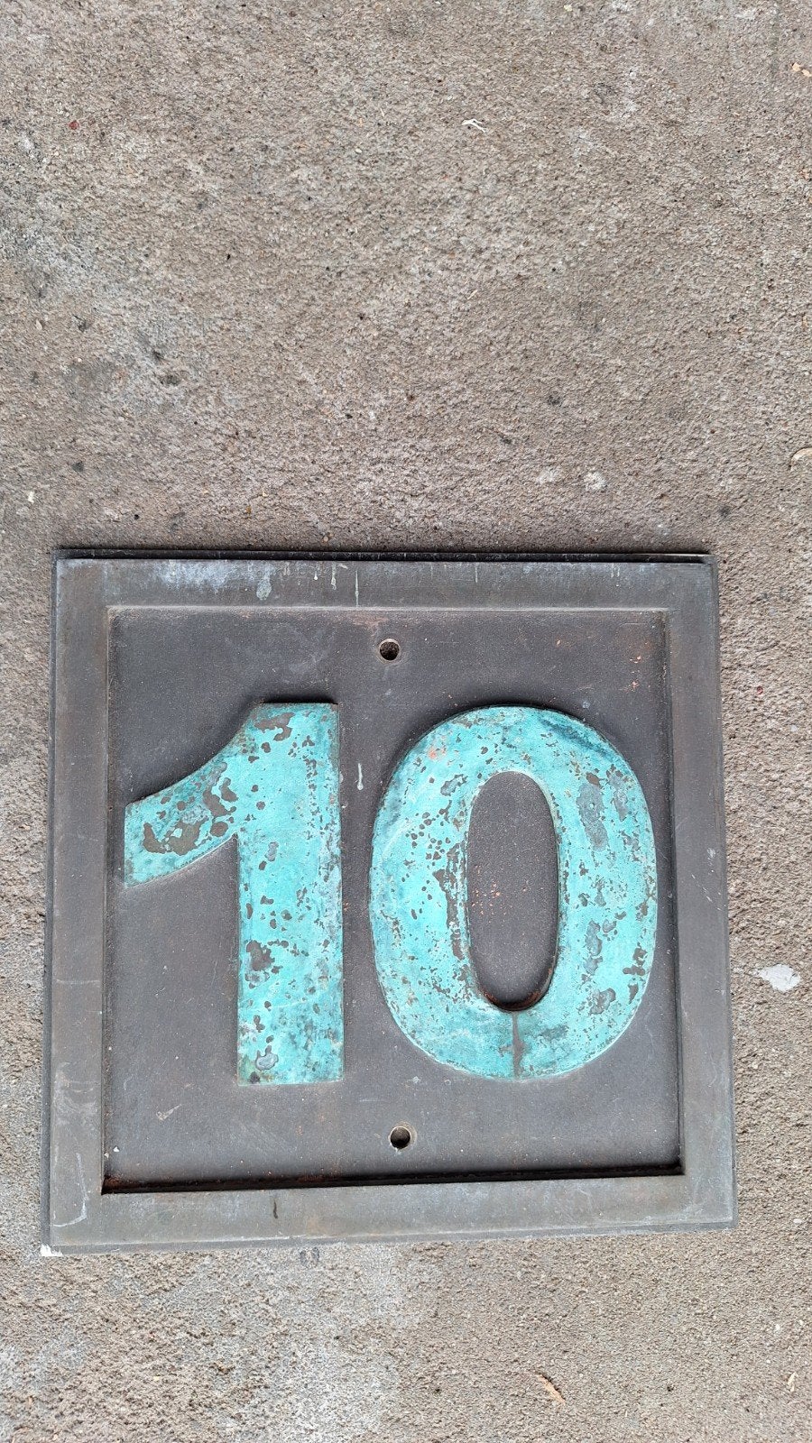 Nr 10 messing huisplaat ., Ophalen of Verzenden