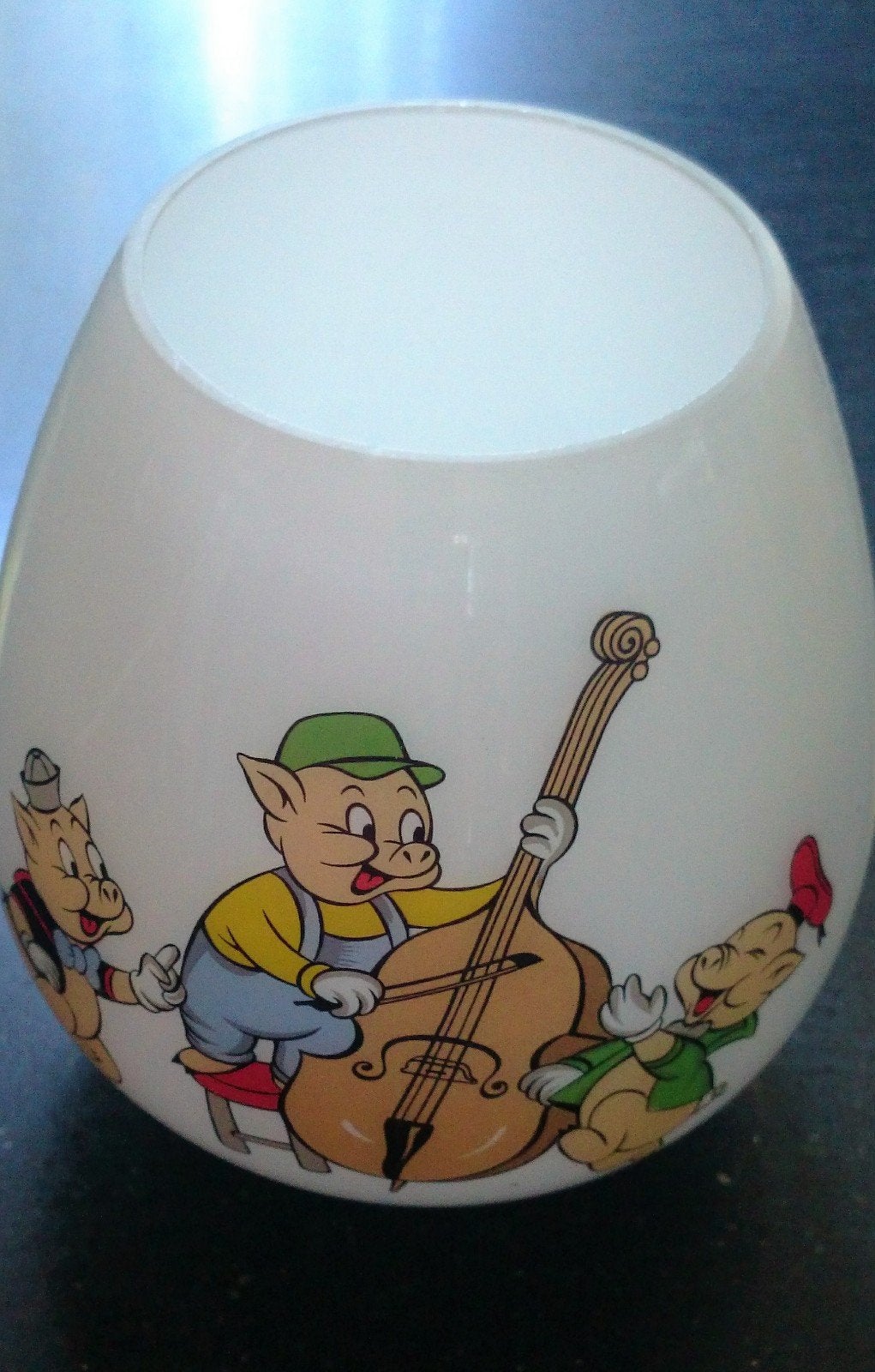 retro vintage lampenkap met een afbeelding v drie biggetjes, Overige typen, Ophalen of Verzenden, Zo goed als nieuw, Glas