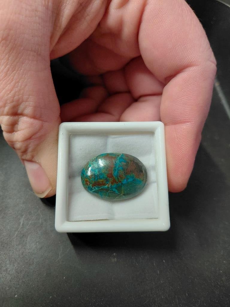 Groen bruine chrysocolla cabochon edelsmid, Sieraden, Tassen en Uiterlijk, Edelstenen, Ophalen of Verzenden, Nieuw