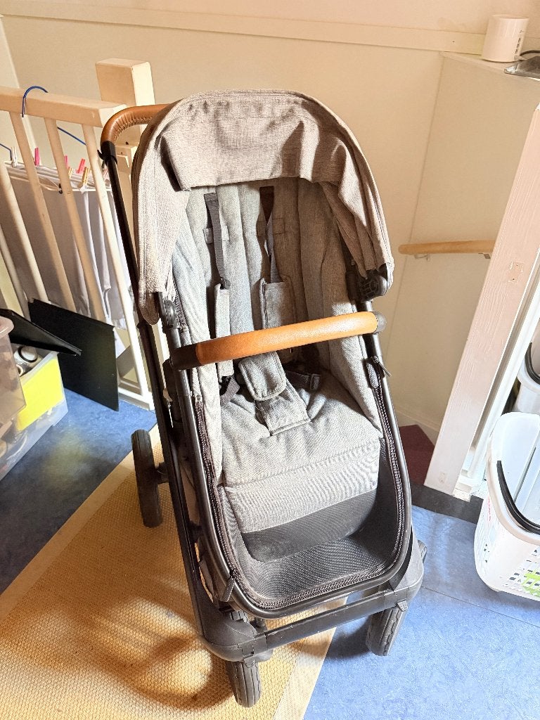 Dubatti One E5 Kinderwagen 2-in-1 - Black / Cognac - Grey, Gebruikt, Combiwagen, Met reiswieg, Ophalen