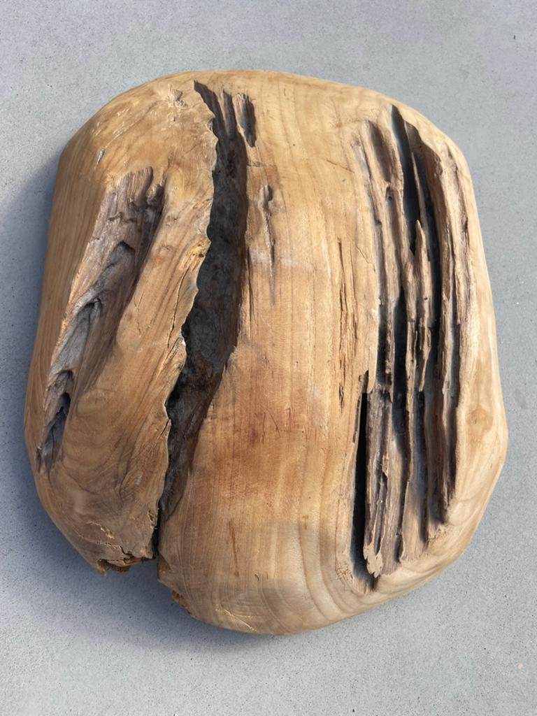 Unieke Houten Schaal van Teakhout - Decoratief, Huis en Inrichting, Ophalen, Schaal, Nieuw, Ovaal