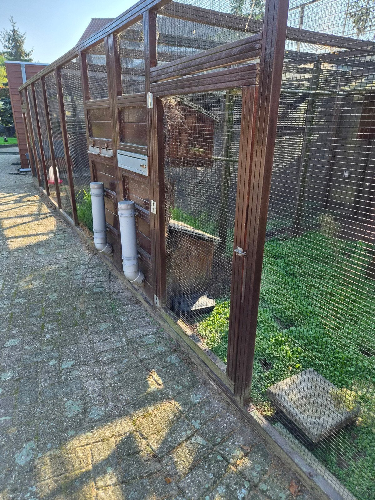 gratis volière van oersterk tropisch hardhout., Dieren en Toebehoren, Ophalen, Zo goed als nieuw, Hout, Volière