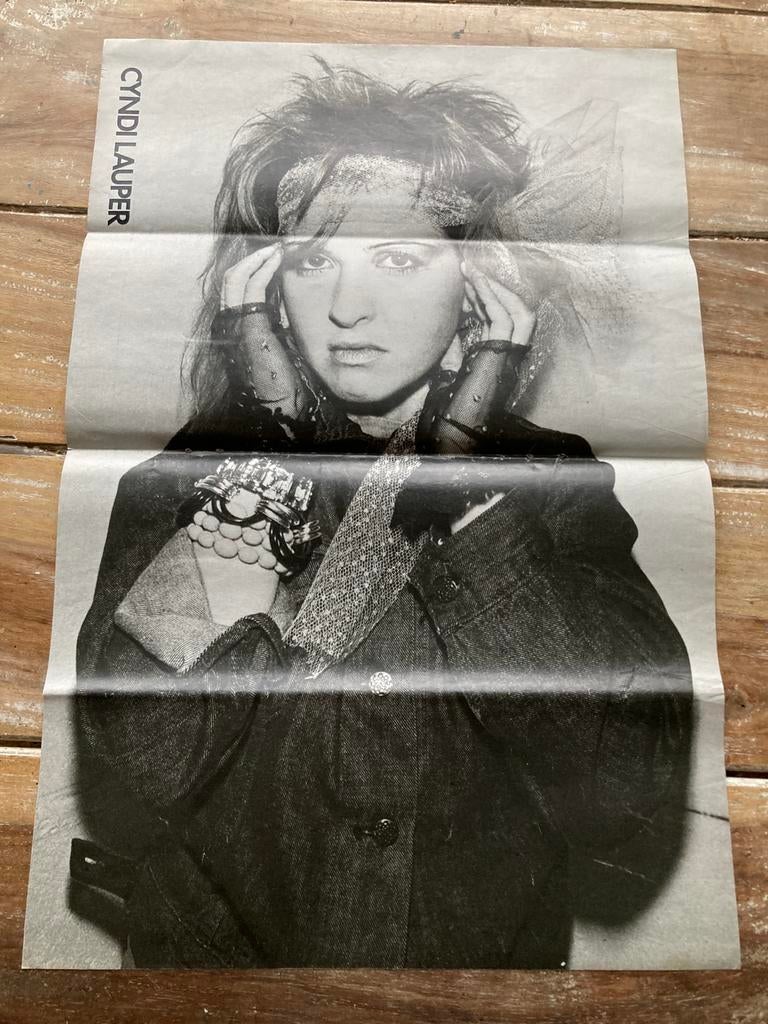 A3 Poster CINDY LAUPER, Verzamelen, Posters, Ophalen of Verzenden, Zo goed als nieuw, A1 t/m A3, Muziek