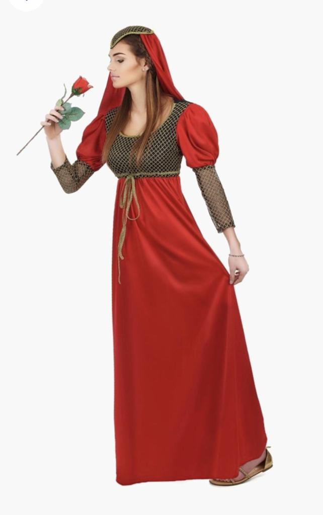 Rood Middeleeuws Kostuum. €10,=  Ophalen in Alkmaar., Kleding | Dames, Carnavalskleding en Feestkleding, Ophalen, Nieuw, Historisch