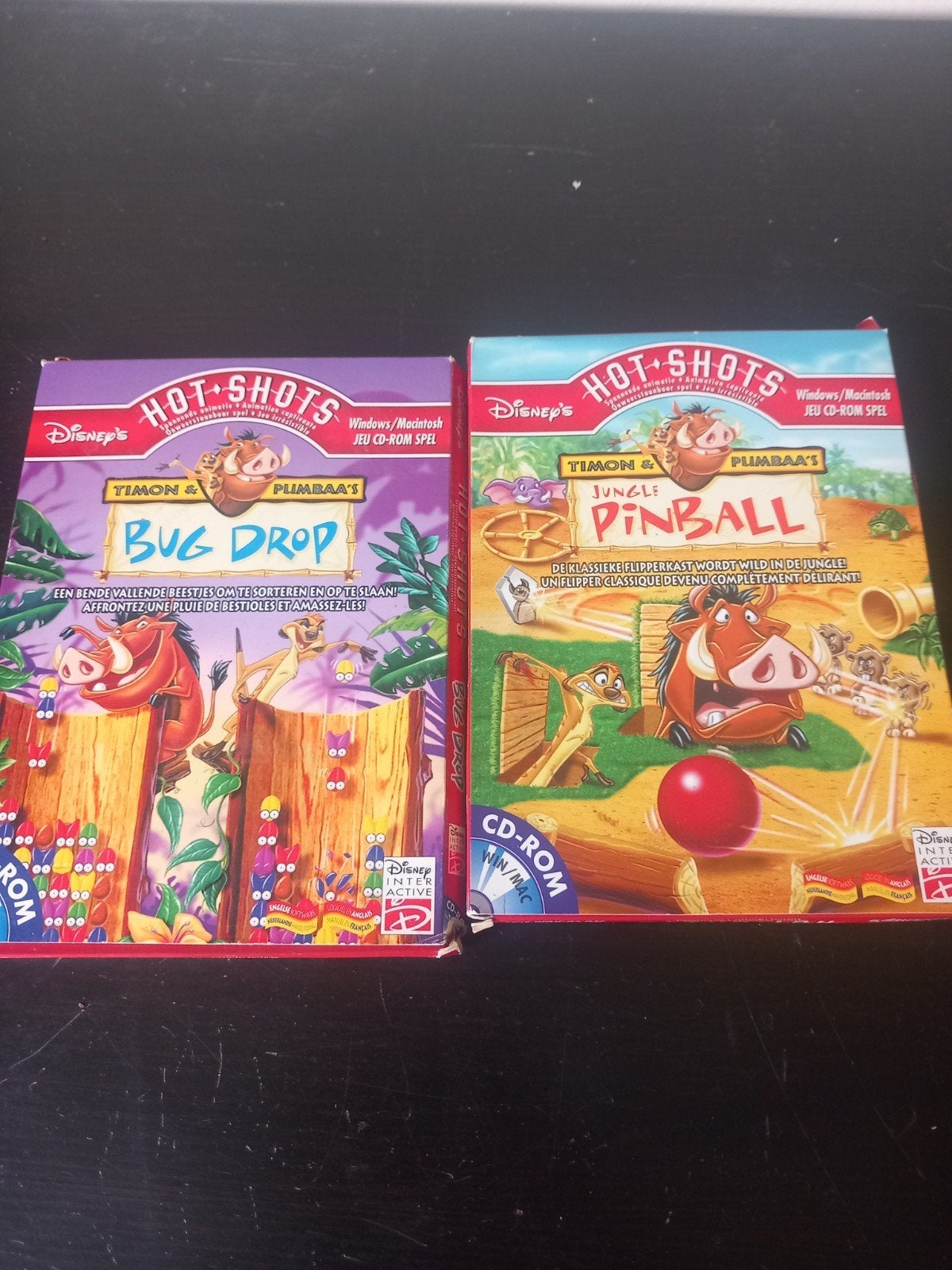Disney Hot Shots: Bug Drop & Jungle Pinball CD-ROM Spellen, Puzzel en Educatief, Gebruikt, 1 speler, Ophalen of Verzenden