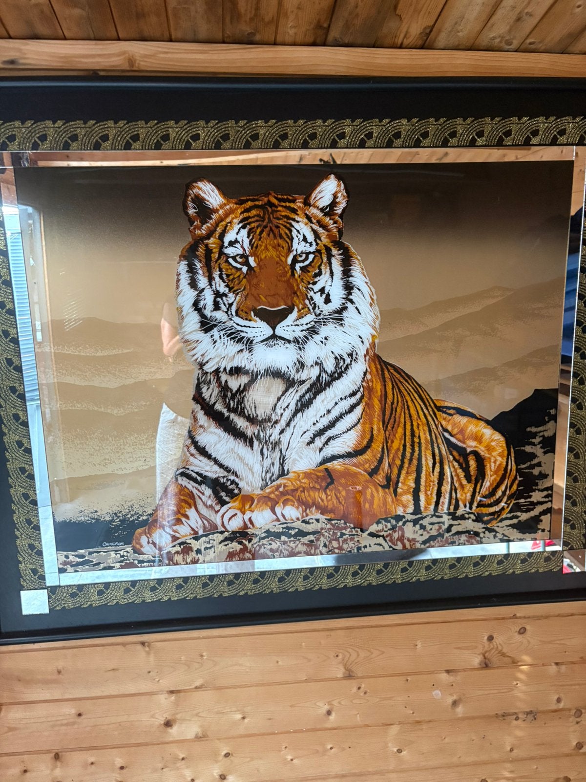 te koop grote schilderij van een tijger, Ophalen of Verzenden, Zo goed als nieuw, Schilderij