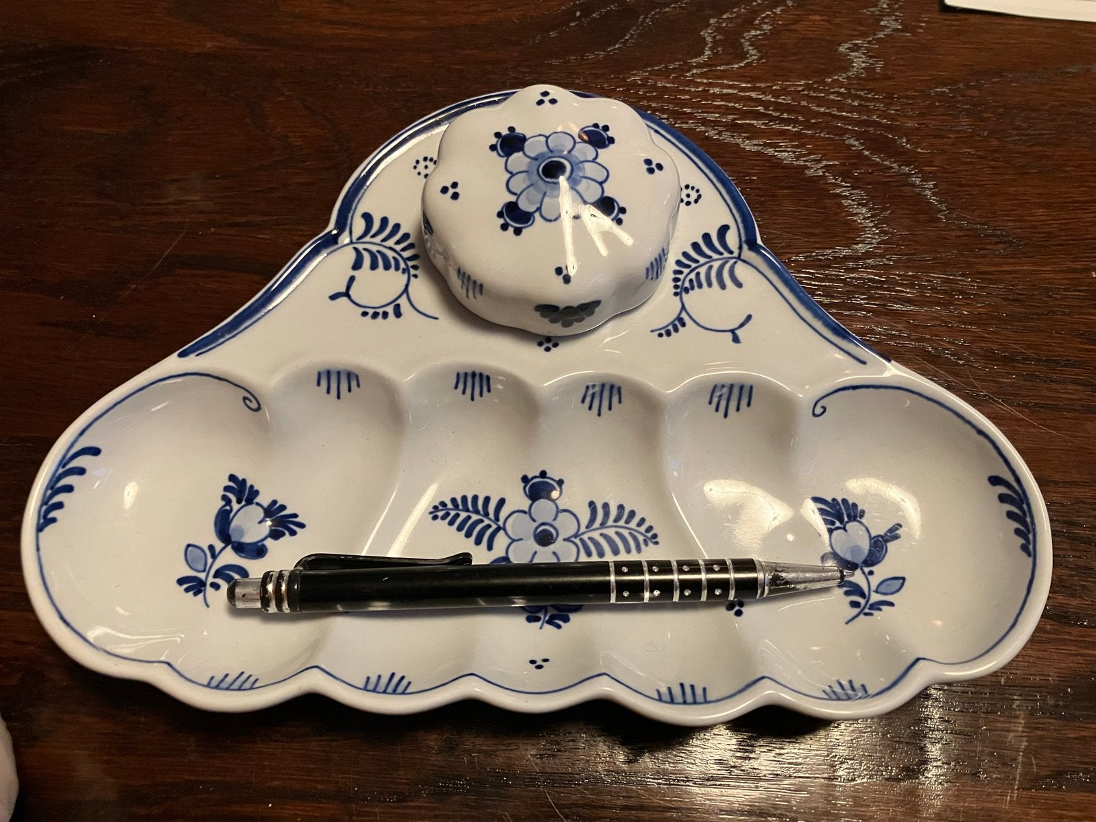 Delftsblauw inktpot met schaal - Koninklijke Porceleyne Fl, Ophalen