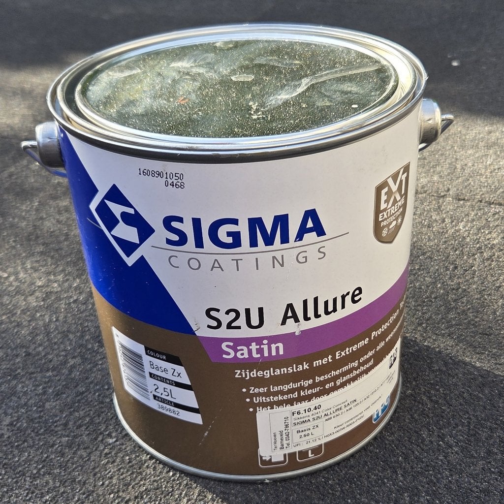 zijdeglans lak Sigma S2U Allure Satin 2x blik van 2,5 liter, Ophalen, Beige, Nieuw, Lak